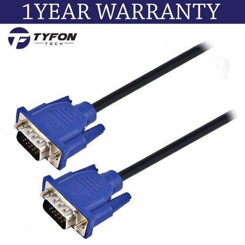 Tyfontech VGA / SVGA Monitor Cable Male (M) to Male (M) 15 pin 1.8M (Black/Blue)
