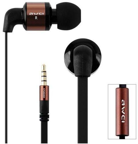 Universal Awei ES600i Noise Isolation 1.2m Cable For Smartphone Length In-ear Earphone With Mic For Mobile Phone Tablet PC Noise Isolating Gold