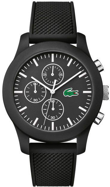 Lacoste Men's Black Dial Silicone Band Watch - 2010821