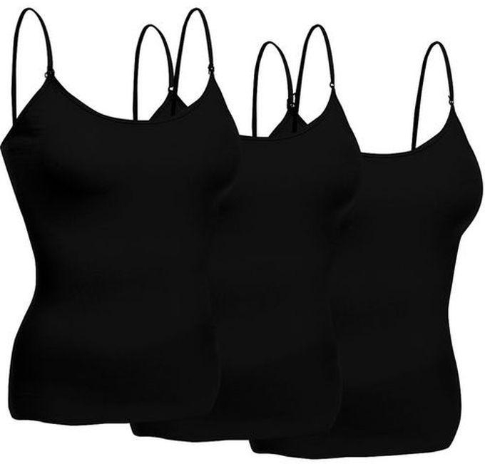 3 Pcs Ladies Camisole - Black