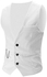 Fashion Men's Fitting V-Neck Breasted Business Waistcoat - White