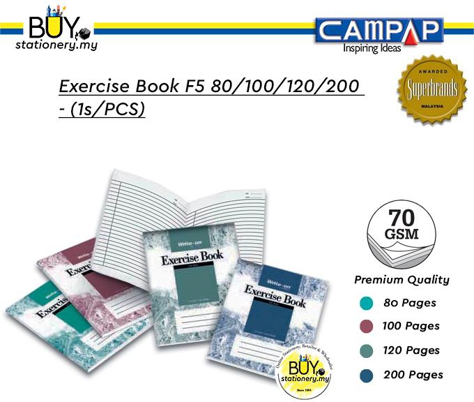 Campap Write-On Exercise Book F5 80/100/120/200 - (1s/PCS)