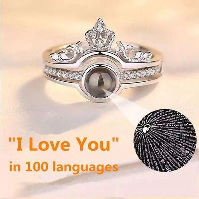 'I Love You' In 100 Languages Italian Silver Ring *Free Size*