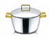 Zahran 0330070026 Optima Stainless Steel Stew Pot 26 - Golden Handles