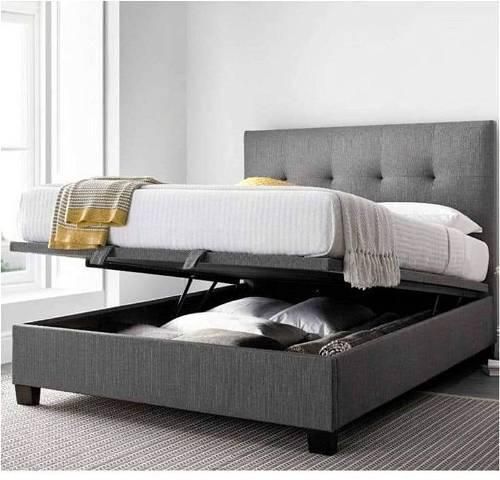 Bed, 160 cm, Grey - HB70