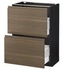 METOD / MAXIMERA Base cabinet with 2 drawers, black/Voxtorp walnut, 60x37 cm - IKEA