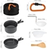 10pcs Set tableware Camping Cookware Mess Kit Cookset Outdoor Cooking Picnic Equipment Pot Pan Bowls Backpacking Hiking Gear Set WULE01