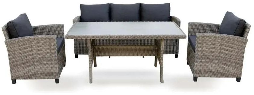 Eden 5-Seater Rattan & Steel Sofa Set Living Accent