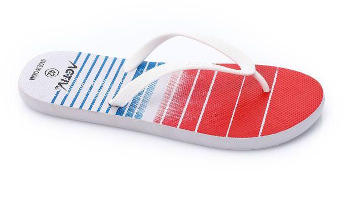 Activ Stripped Rubber White, Red & Blue One Thong Flip Flop