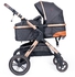 Belecoo - One Fold-To-Half Luxury Pram W/ Diaper Bag - Black- Babystore.ae