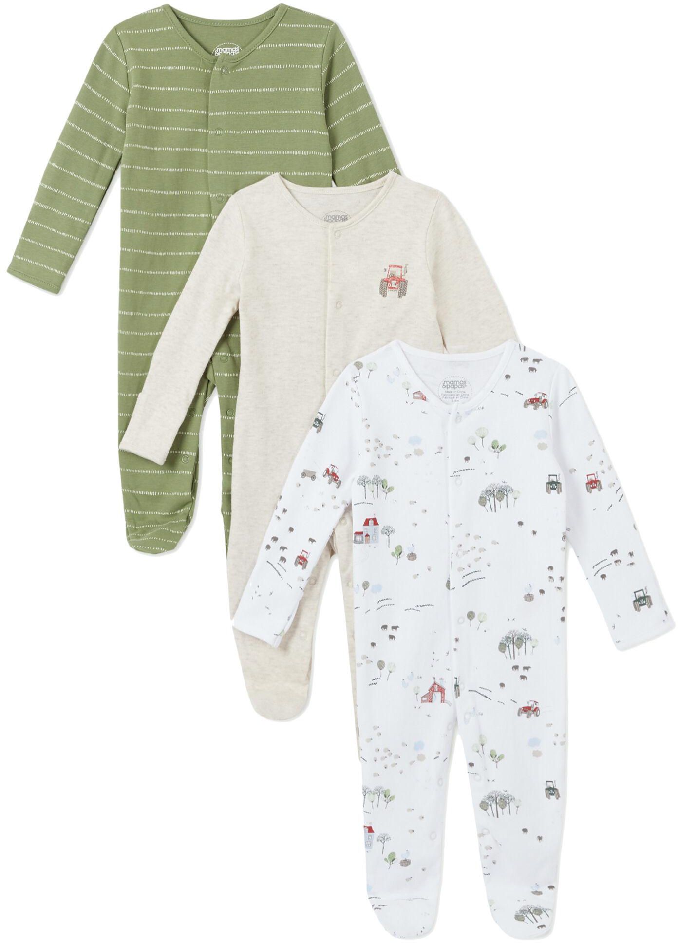 Tractor Sleepsuits 3 Pack