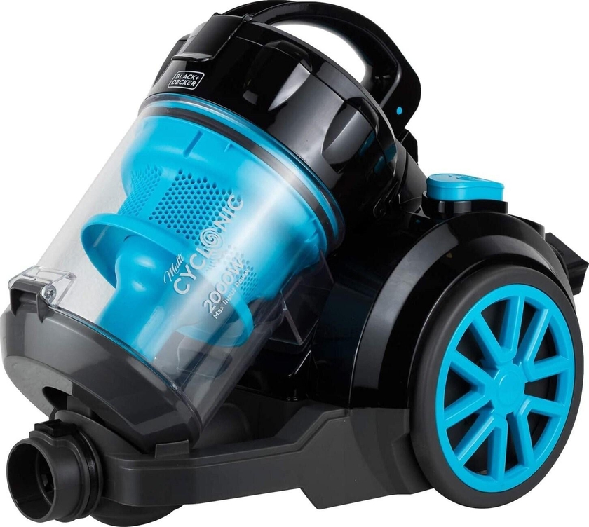 Black+Decker 1800W Bagless Cyclonic Canister Vacuum Cleaner with 6 Stage Filtration, Multi Color - VM2080-B5