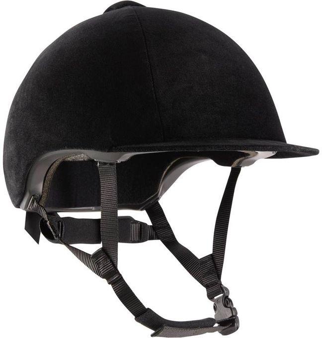 Decathlon 140 Velvet Horse Riding Helmet - Black