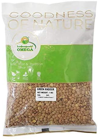Omega Spices Green Masoor Dal - 1KG