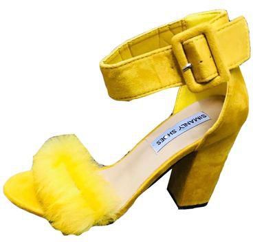 Fashion Yellow Chunky Heels