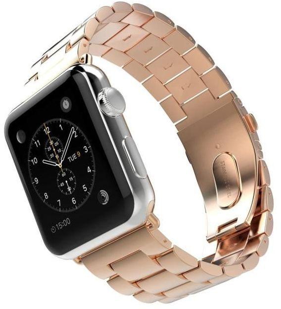 Neworldline Replacement Stainless Steel Band Strap Bracelet For Apple Watch 42MM Rose Gold- Rose Gold