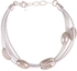 Silvex Women's Silver Multi Strand Mesh Bracelet, 21 cm