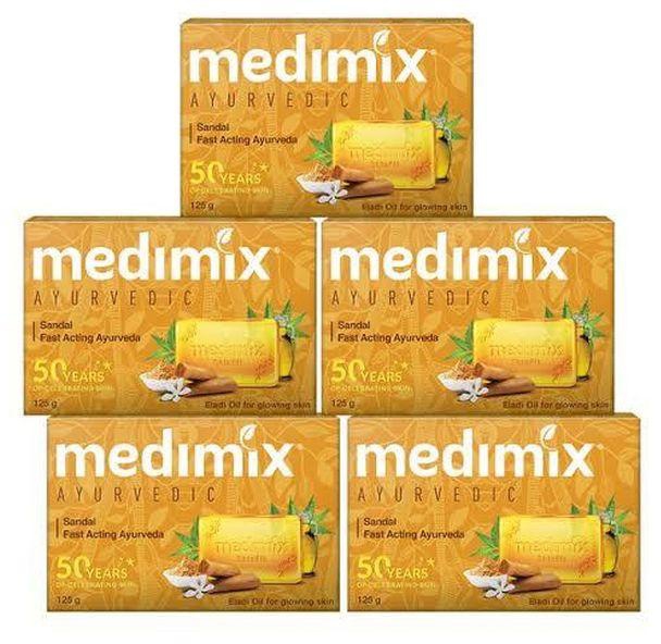 Medimix Ayurvedic Sandal Soap with Eladi oil for glowing skin (Pack Of 5) 125g