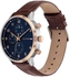 Get Tommy Hilfiger 1791987 Analog Dress Watch, Leather Strap, For Men - Brown with best offers | Raneen.com