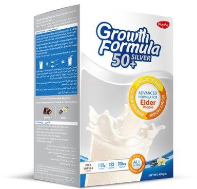 Growth Formula Silver 50+ - Food Supplement With Balanced Nutrition - Meal Replacement With 7.59G Protein - Protect From Muscle Loss In Silver Age 50+ - Milk Vanilla - Powder - 400G
