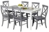 Dove Lacquered 6-Chair Dining Set, White/Grey - DR1080