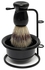 Generic Lack Badger Hair Brush+Stainless Steel Shaving Razor Stand+Plastic Bowl/Mug Set
