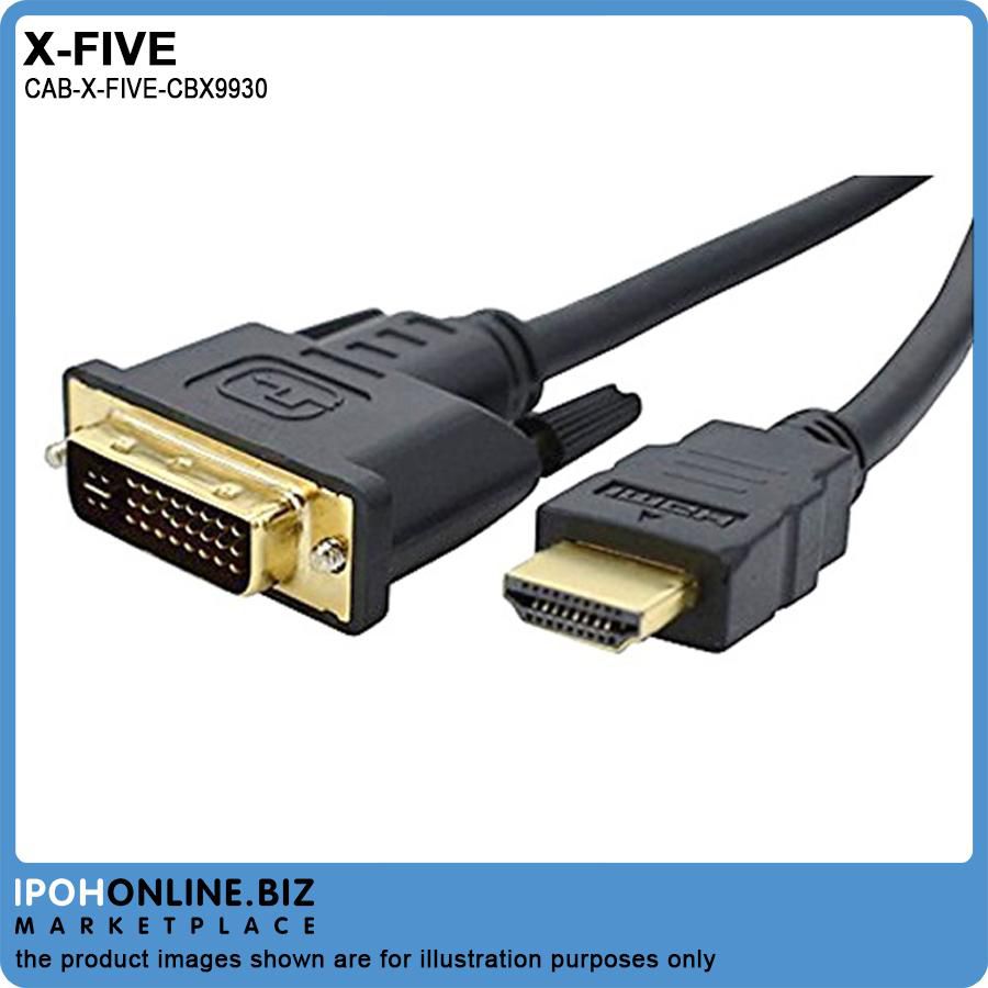 X-FIVE CBX9930 DVI 24+1 to HDMI Cable - 1.8m