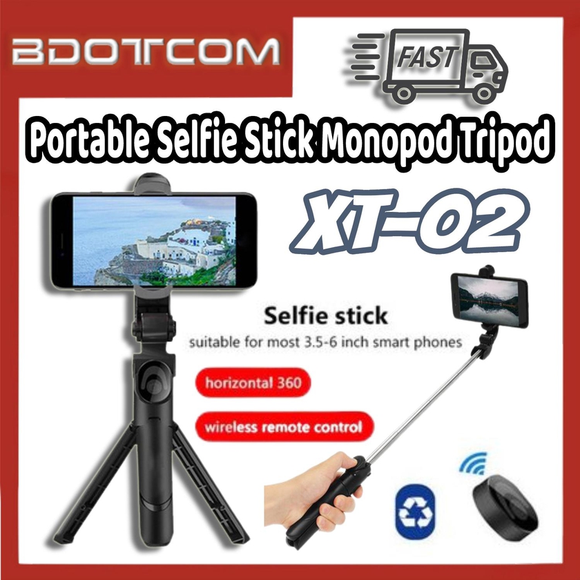 XT-02 Selfie Stick Monopod Tripod with Bluetooth Remote Control for Samsung