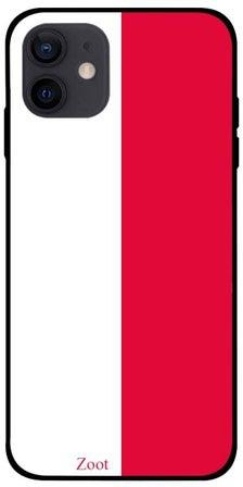 Flag Printed Case Cover -for Apple iPhone 12 mini White/Red White/Red