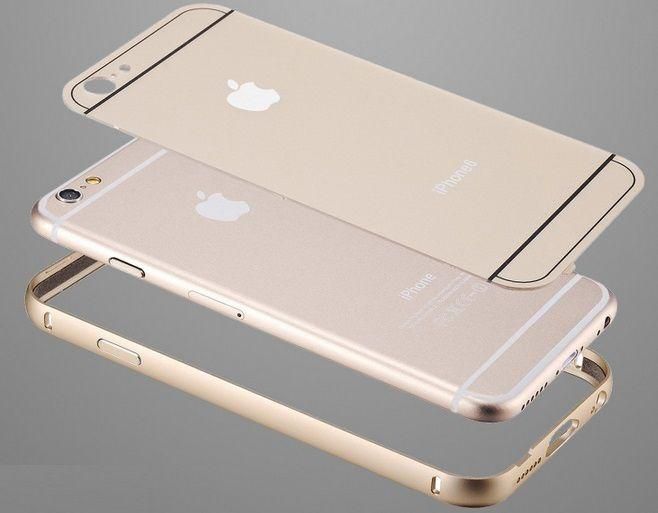Ultra Thin Metal Bumper With Back plate Case Cover and Screen Protector For iPhone 6/iPhone 6S 4.7"" / Gold