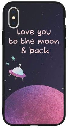غطاء حماية واقي لهاتف أبل آيفون X طبعة Love You To Moon & Back