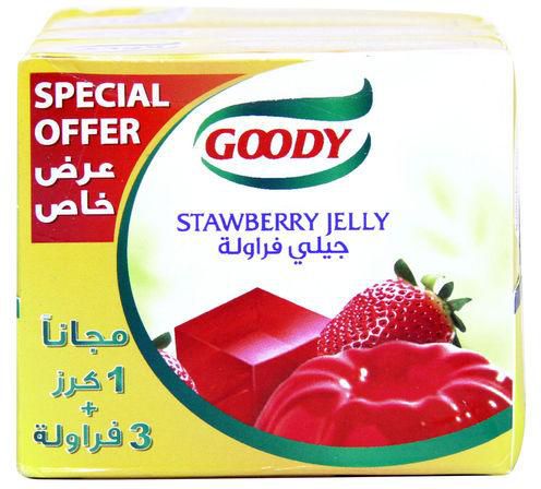 Goody  Strawberry Gelatin 3 + 1 Cherry Gelatin *85 g