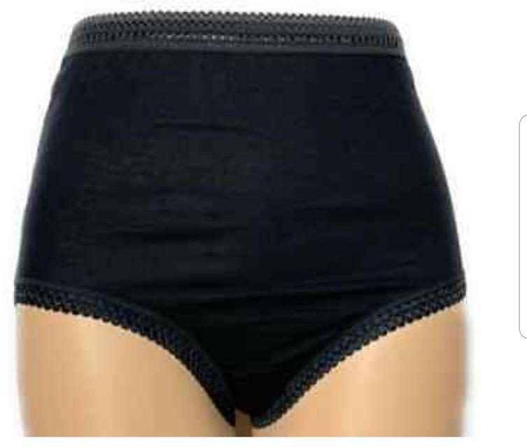 Ladies Full Brief Cotton Panties Black-3 Pack