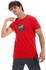 White Rabbit Round Neck Slip On Tee With Stitched Patch - Red