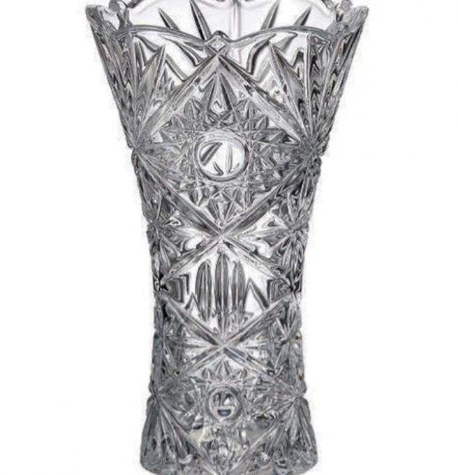 Bohemia Crystal فازه من الكريستال الشفاف عالي الجوده 250 مم صنع جمهورية التشيك