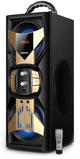 GEEPAS GMS8521 RECHARGEABLE PORTABLE SPEAKER WITH FM RADIO, USB / SD CARD READER AND MIC