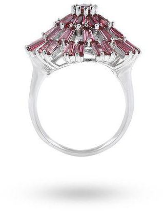 Fashion Ring With Red Stones For Women, Silver 925