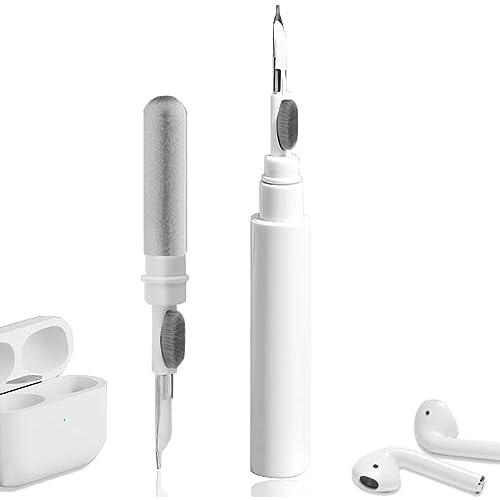 Yesimla Bluetooth earbuds cleaning pen, multifunction earphones cleaner with soft brush for wireless earphones bluetooth headphones charging box accessories, computer, camera and mobile phone (white)