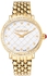 Trussardi Thalia Women's Topaz Studded White Dial Yellow Gold IP Swiss Watch