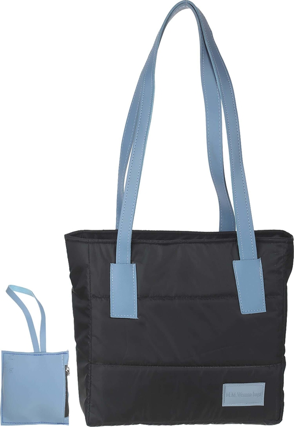 Get Waterproof Hand Bag For Women, 30×25 cm - Black Blue with best offers | Raneen.com