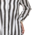 Jolly Chic Loose Stripe Pattern Long Sleeve Tunic for Women - Size L, White/Black