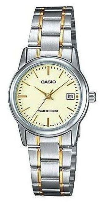 Casio LTP-V002SG-9A Gold Tone Stainless Steel Analog Date Ladies Watch