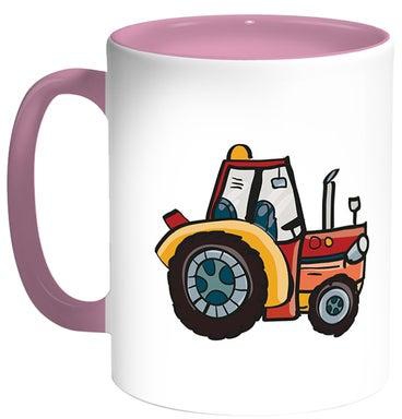 Car Agricultural Printed Coffee Mug White/Pink 11ounce