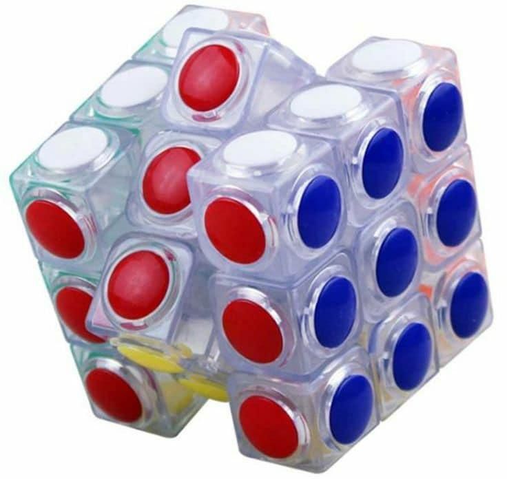 Gobuy Transparent Colorful Circular Point Rubik&#39;S Cube 3 X 3 X 3 Toy -M285