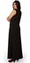 Smoky Egypt Maxi A-Line Crepe Dress - Black