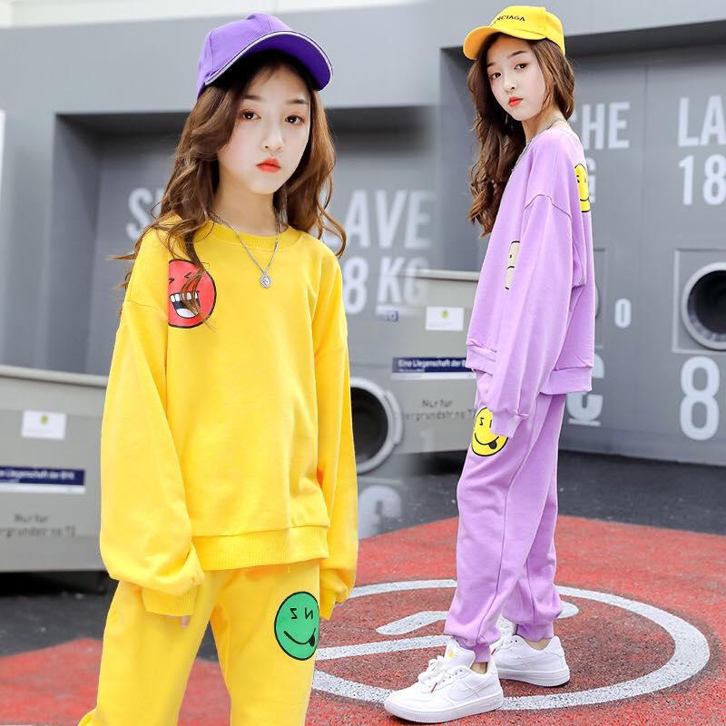 Girls Suit Autumn Suit Solid Colorful Suit 4-13Y - 7 Sizes (Purple - Yellow)