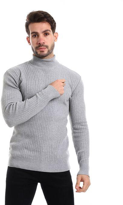 Caesar Mens Ripped Wool Pullover With High Neck