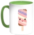 Cartoon Ice Cream Printed Coffee Mug Pink/Green/White