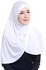 Fringe Elegant Hijab Scarf HS108-White-One Size