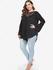 Plus Size Hollow Out Lace Panel Asymmetrical Ruched Blouse - 3x | Us 22-24